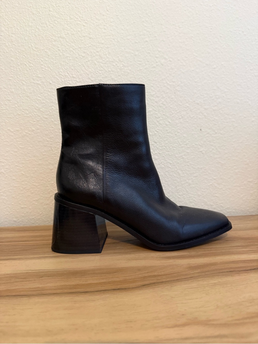 Sam Edelman Black Leather Block Heel Ankle Boots